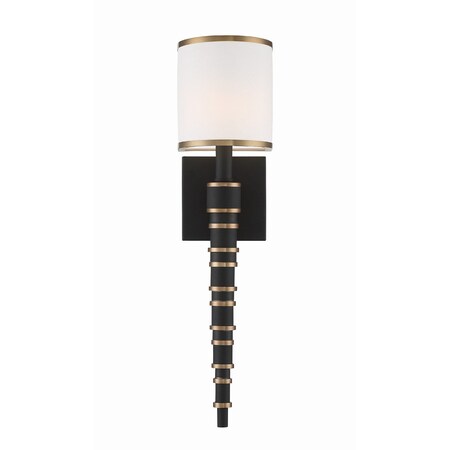 Crystorama Sloane 1 Light Vibrant Gold + Black Forged Wall Sconce SLO-A3601-VG-BF